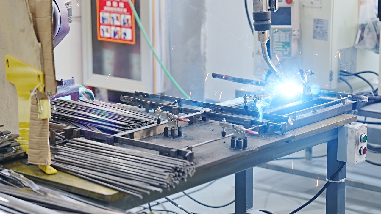 TIG welding in progress