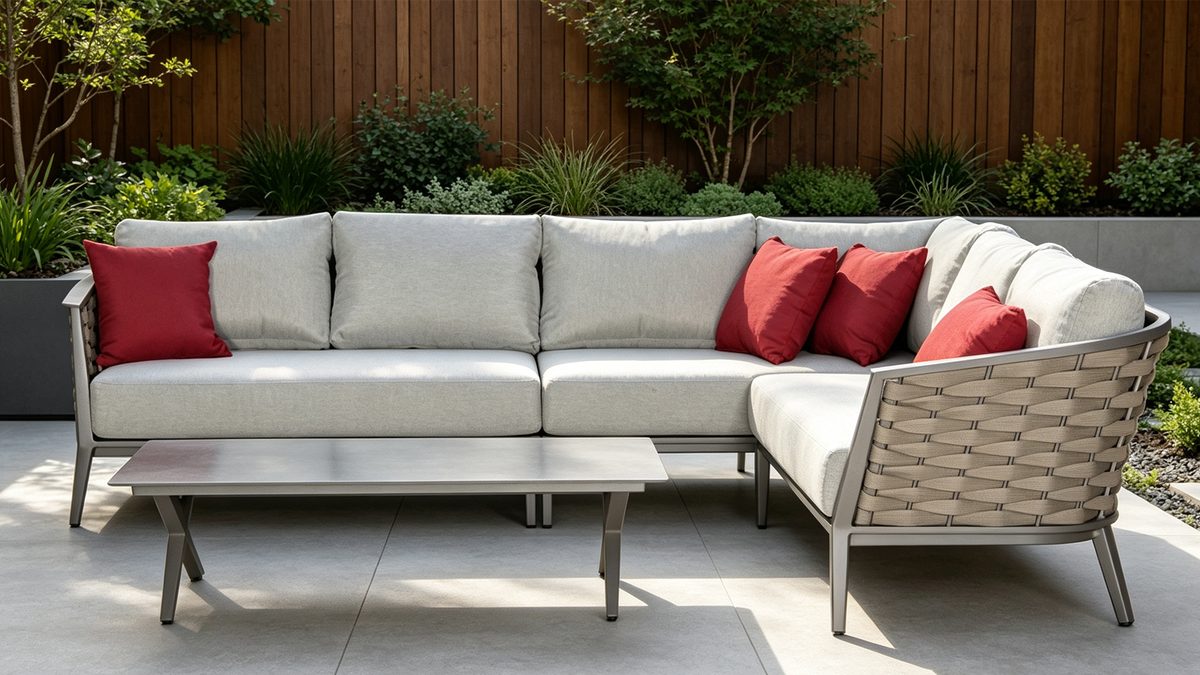 Luna Aluminum 4PCS Rope Cushion Sectional Set