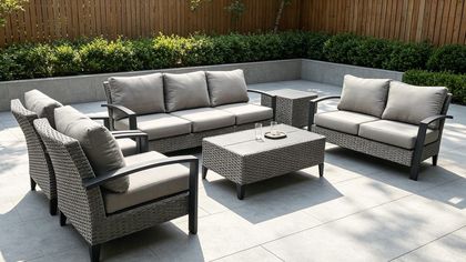 Westfield Aluminum Wicker Cushion Conversation Sectional Set