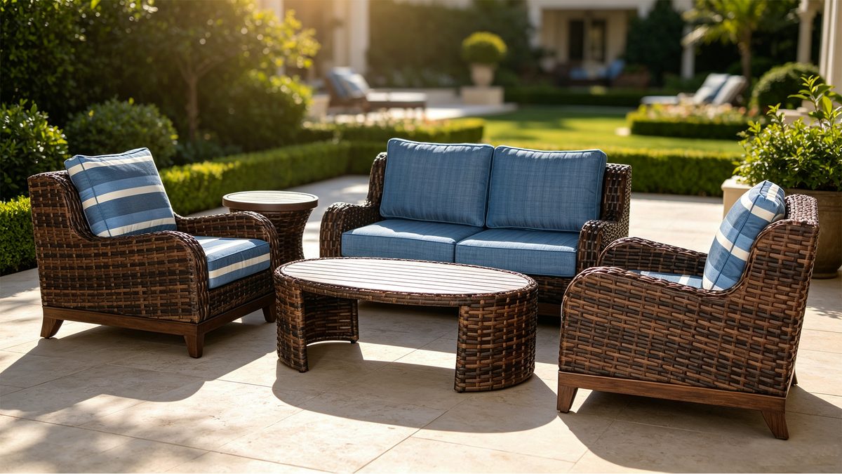 Tahiti 5 Pieces Aluminum Cushion Garden Conversation Set