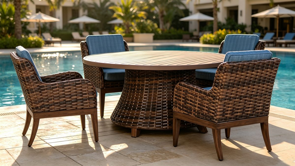 Tahiti 5 Pieces Aluminum Cushion Patio Furniture Dining Set