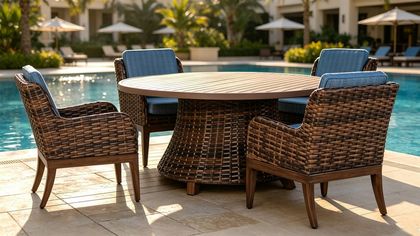 Tahiti 5 Pieces Aluminum Cushion Patio Furniture Dining Set