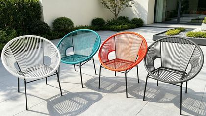 Acapulco Colorful Steel Stackable Wicker Chair