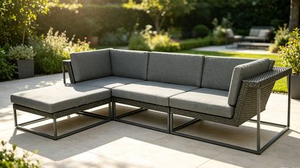 Tyler 4 Pieces Aluminum Wicker Cushion Patio Sectional Set