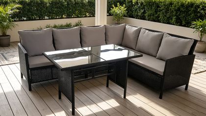 Palermo 6 Pieces Steel Wicker Cushion Sectional Set