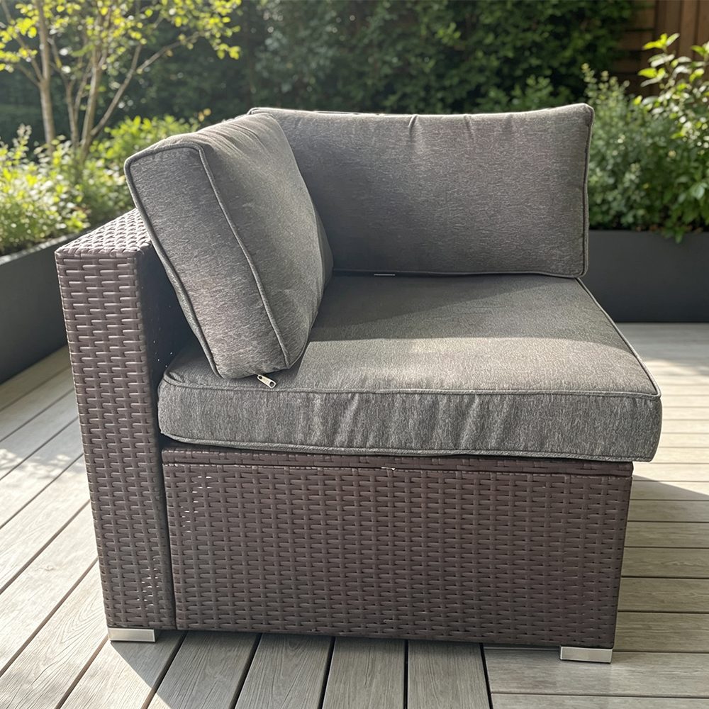 Pocola Steel 7 Peices L-Shape Wicker Sectional Set With Furniture Cover