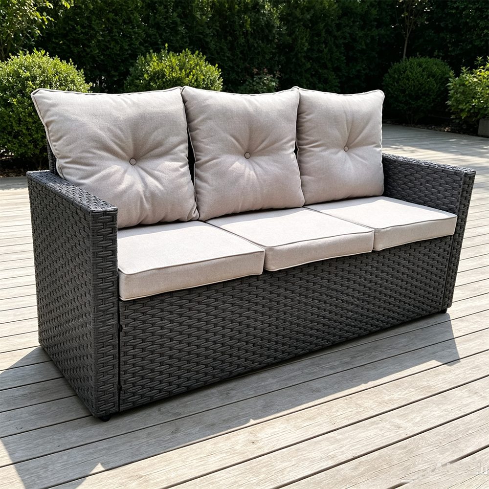 Prescott 6 Pieces Steel PE Wicker Cushion Sectional Set