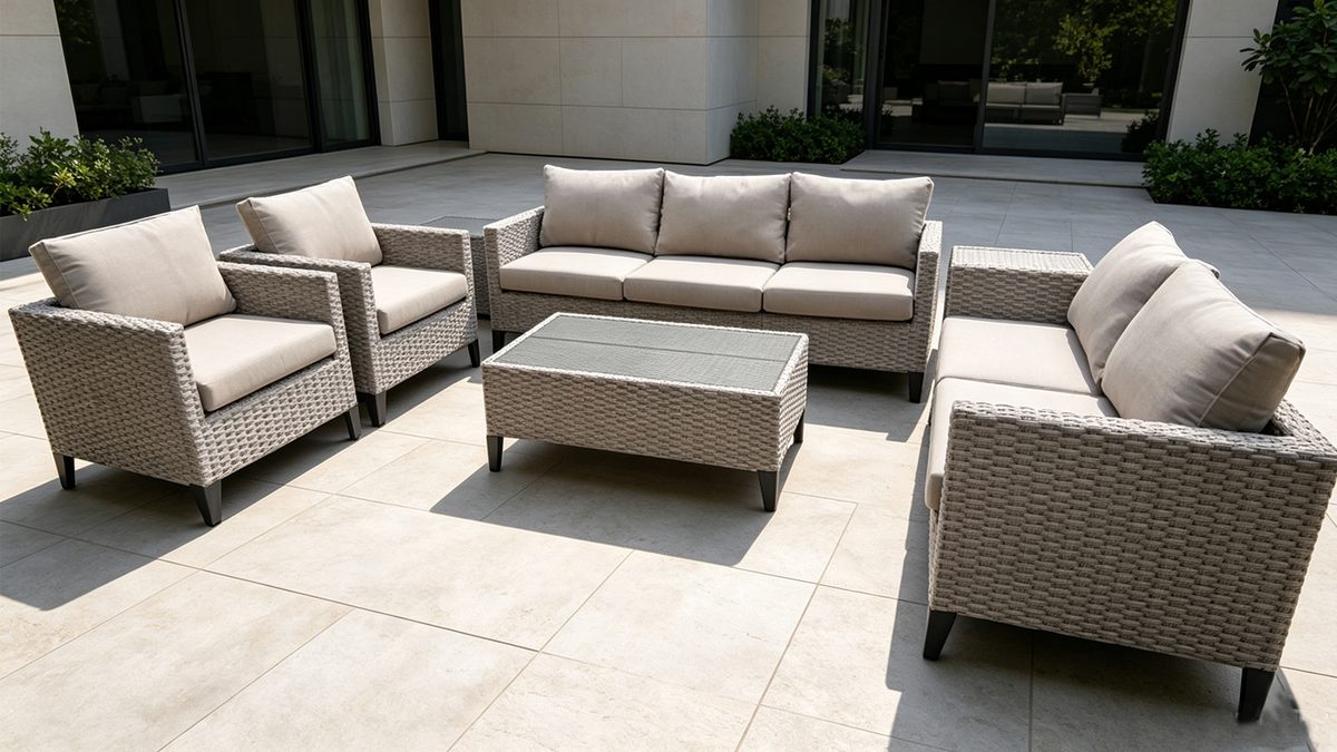 Capri 6 Pieces Aluminum Wicker Cushion Patio Conversation Set