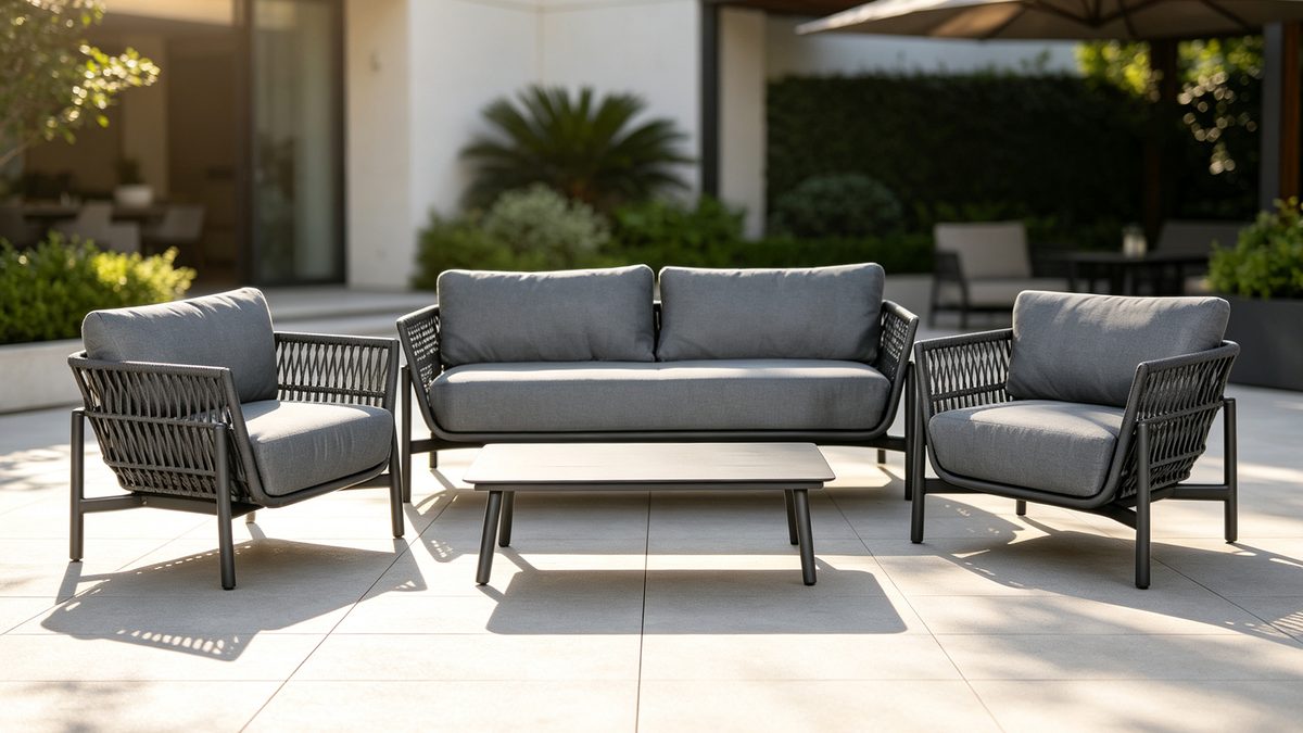 Elizabeth 4 Pieces Aluminum Rope Cushion Conversation set