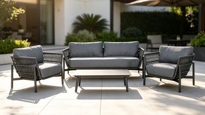 Elizabeth 4 Pieces Aluminum Rope Cushion Conversation set