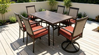 Carolina 7PCS Aluminum PE Rattan Cushion Dining Set