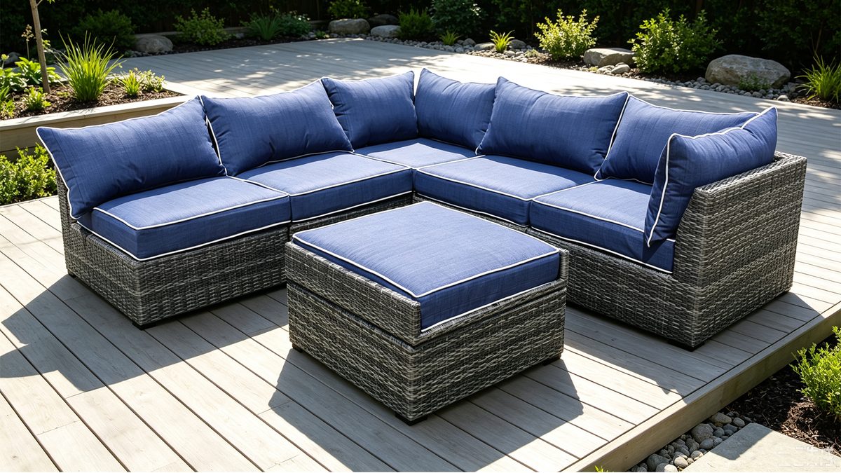 Costa Maya 6 Peices Aluminum Wicker Cushion Sectional Set