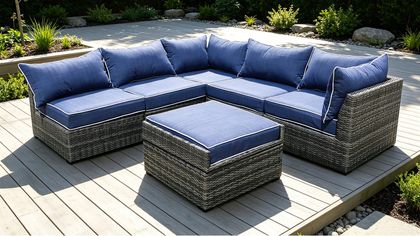 Costa Maya 6 Peices Aluminum Wicker Cushion Sectional Set