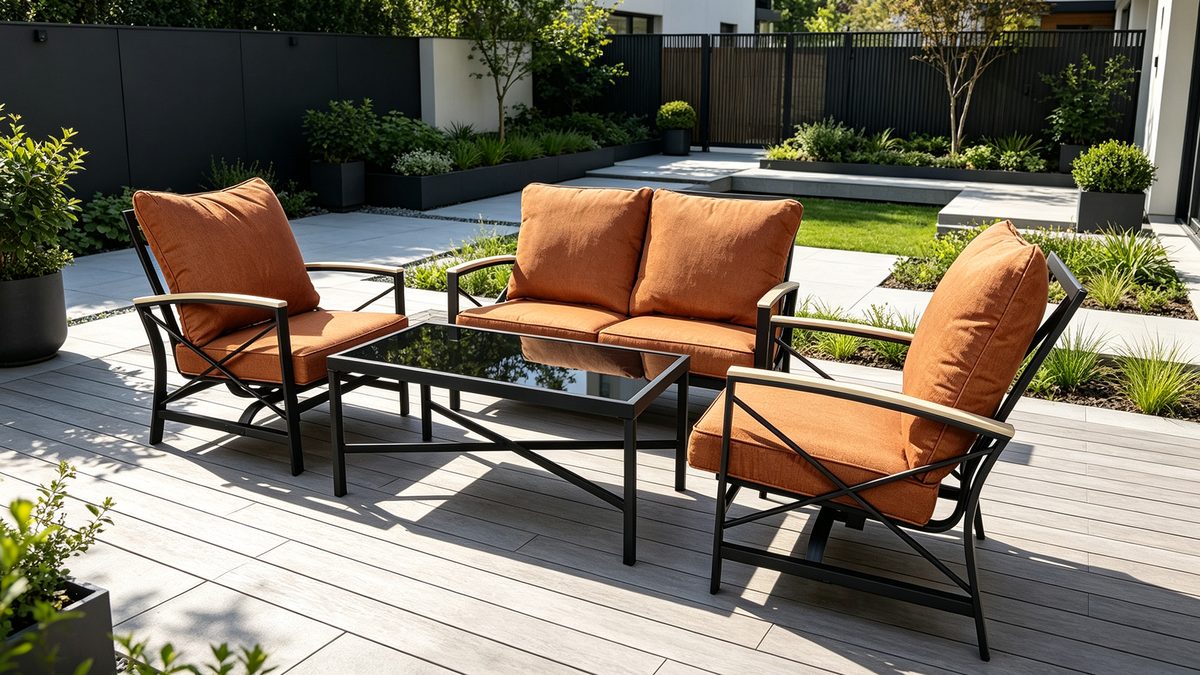 Hampton 4 Piece Garden Spring Rocker Chair Conversation Set