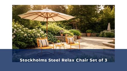 Stockholms 3 Pieces Steel Relax Chair and Table Bistro Set