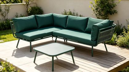 Zadar 3 Piece Aluminium Rope Deep Seating Cushion Sectional Set
