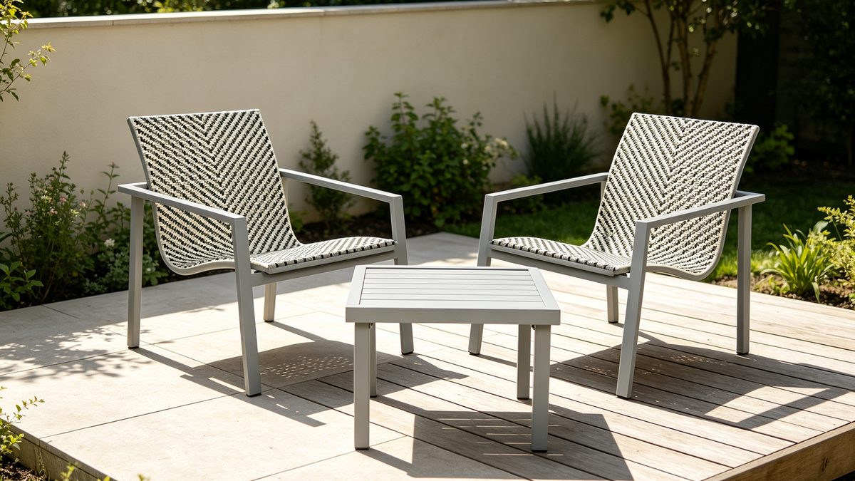 Quebec 3 Piece Steel Wicker Patio Bistro Set