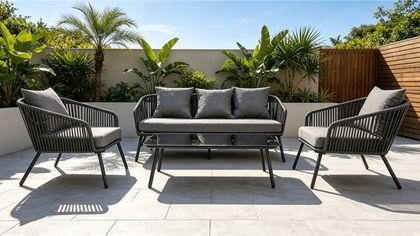 Capella Aluminum 4 Pieces Rope Conversation Set