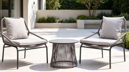 Melrosa Aluminum 3 Pieces Rope Bistro Set