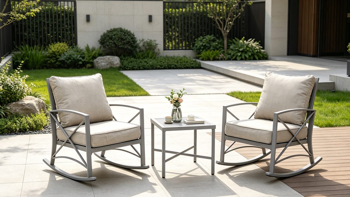Charlotte Aluminum Cushion 3PCS Rocking Chat Set