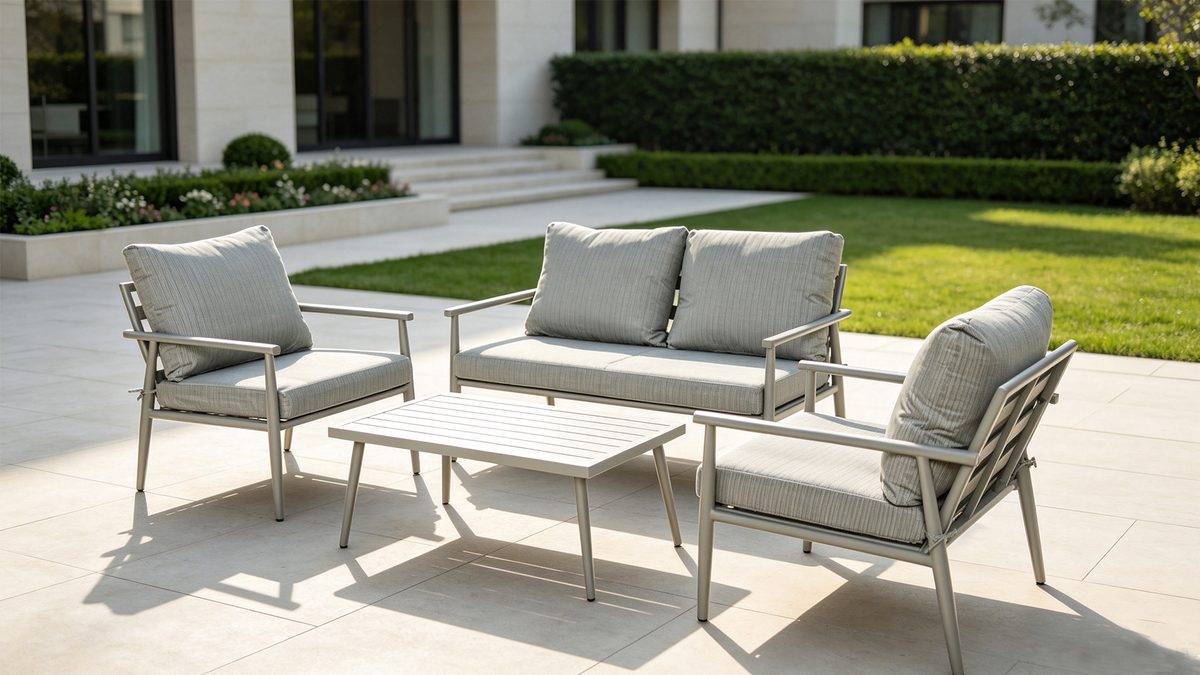 La Romana 4 Pieces Aluminum Outdoor Cushion Conversation Set