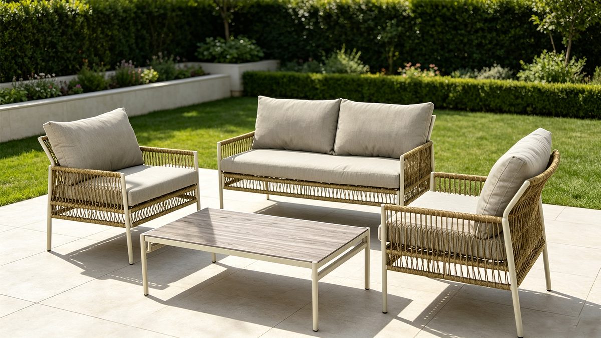 Tivoli Aluminum 4 Pieces Wicker Cushion Conversation Set