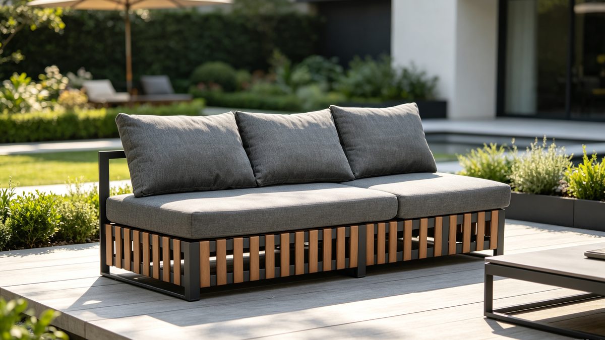 Kubu Outdoor Wicker 3-Seat Sofa Adjustable Chaise Lounge Bed