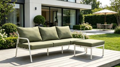Leiva Aluminum 2 Pieces Cushion Sectional Set