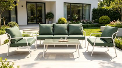 Leiva Aluminum 4 Pieces Cushion Conversation Set