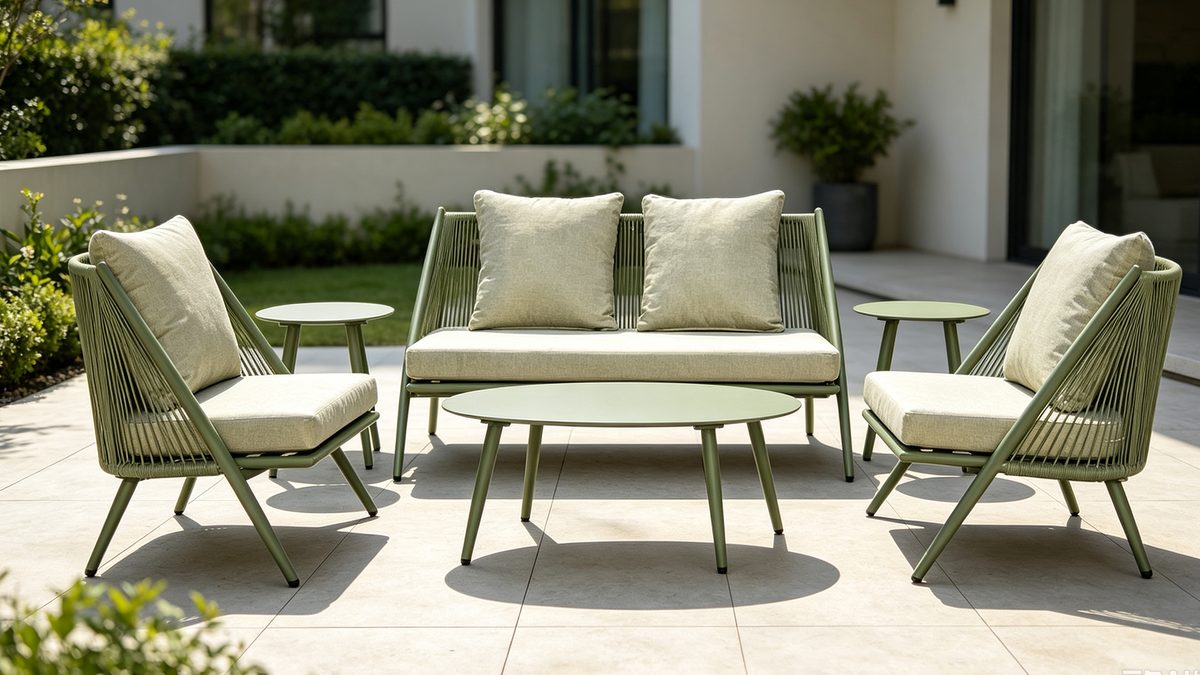 Savina 5 Pieces Aluminum Wicker Cushion Patio Conversation Set