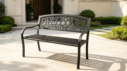 Welcome Steel 2-Seat Outdoor Patio Bench