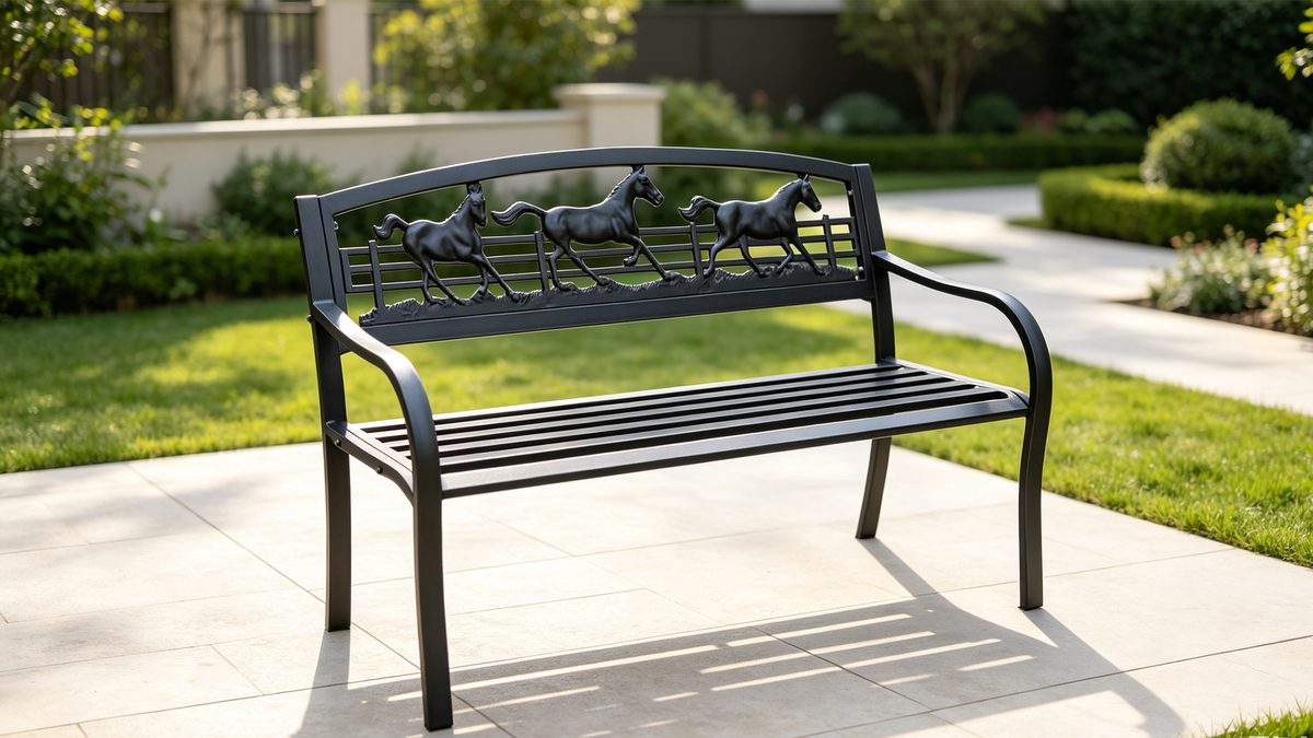 Chantilly Steel 2-Seat Outdoor Patio Bench