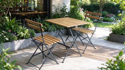 Liz 3 Pieces Faux Wood Folding Bistro Set