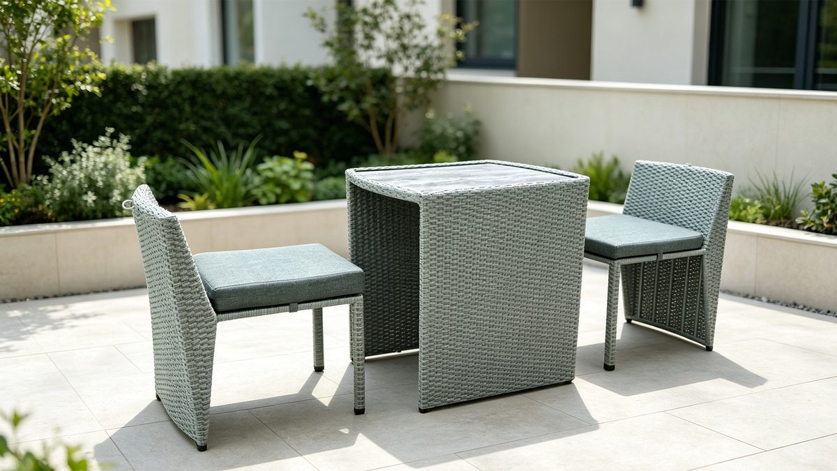 Toronto 3 Pieces Steel Wicker Small Balcony Bistro Set