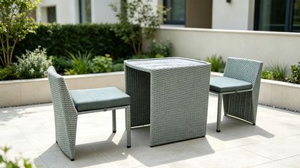 Toronto 3 Pieces Steel Wicker Small Balcony Bistro Set